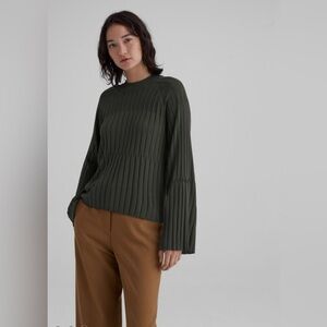 NWOT CLUB MONACO Bell Sleeve Ribbed Sweater, Size S/P
